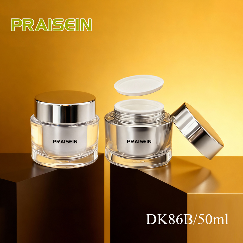 Round Silver Cream Jars Empty Cosmetic Containers for Facial Creams with Logo