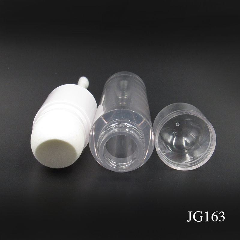 4ml plastic empty round liquid foundation tube container with powder puff, custom label cosmetic packaging