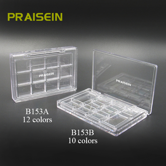 Specializing production of cosmetic eye shadow case packaging, square empty transparent plastic eyeshadow containers