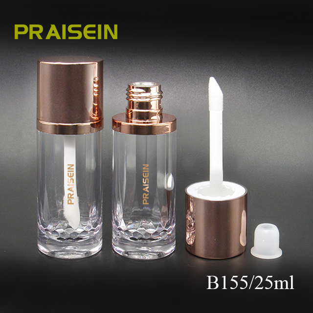 Liquid foundation bottle 25ml round transparent plastic concealer container bottle with brush, customized high-quality packaging