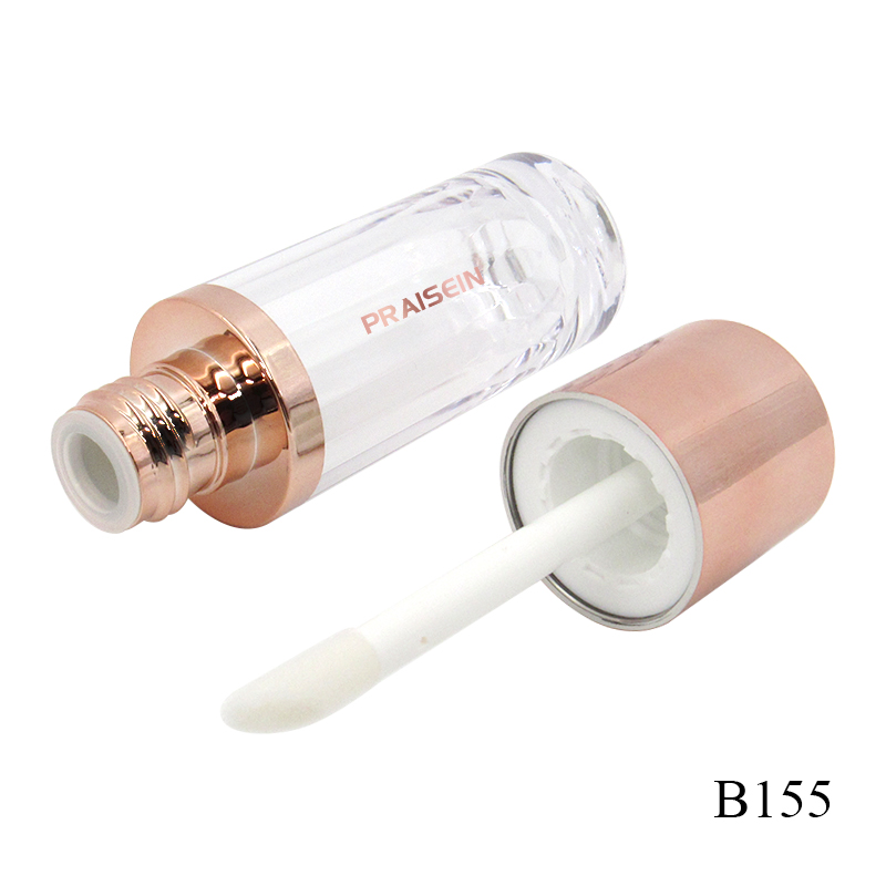 Liquid foundation bottle 25ml round transparent plastic concealer container bottle with brush, customized high-quality packaging