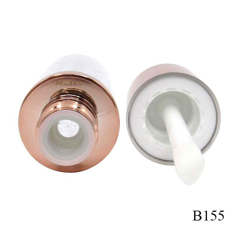 Liquid foundation bottle 25ml round transparent plastic concealer container bottle with brush, customized high-quality packaging