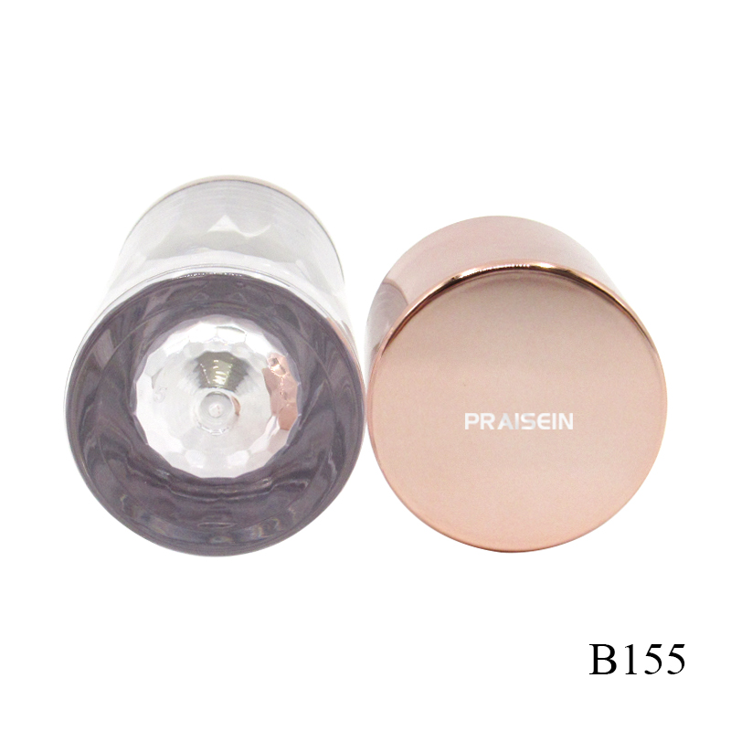 Liquid foundation bottle 25ml round transparent plastic concealer container bottle with brush, customized high-quality packaging