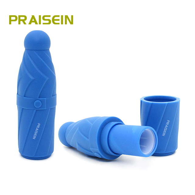 Praisein patent umbrella type plastic cosmetic lipstick tube, blue lip balm tube customized private label