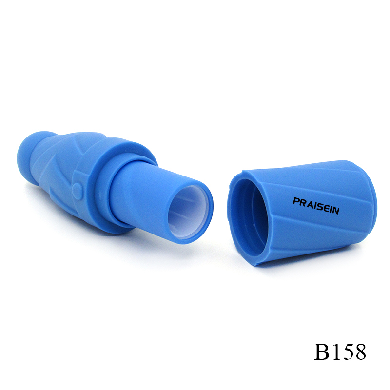 Praisein patent umbrella type plastic cosmetic lipstick tube, blue lip balm tube customized private label