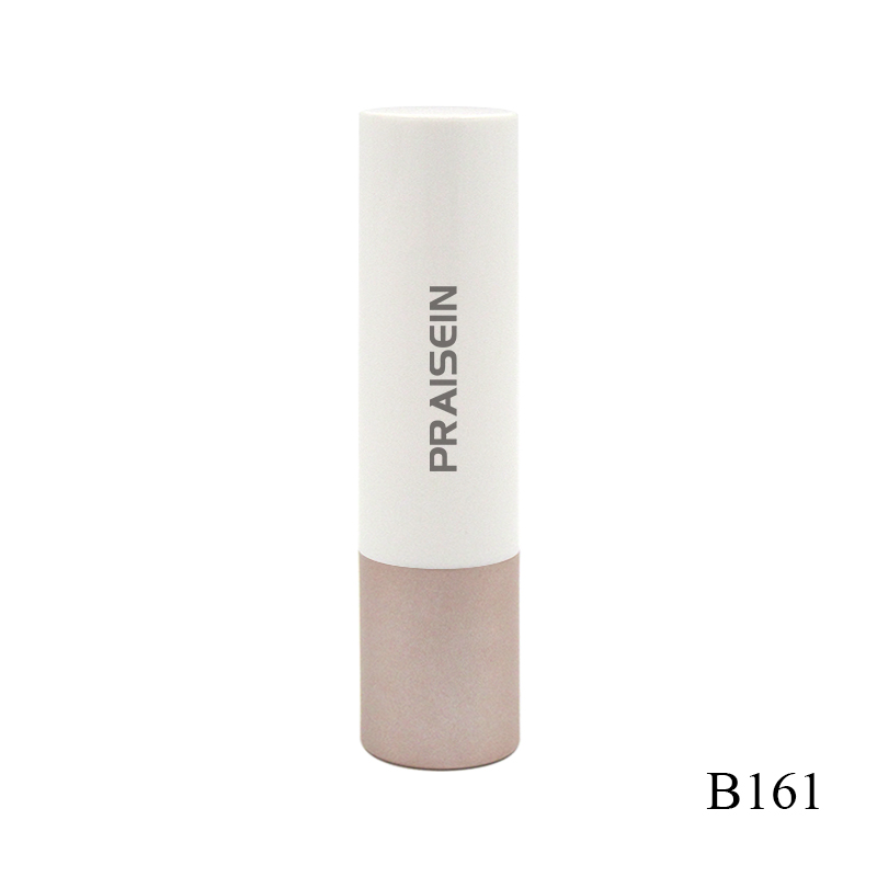 Spray metallic color round empty lipstick container custom clasp type flow backward lipstick tube cosmetic packaging