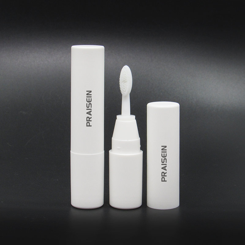 White plastic eyebrow brush packaging custom own brand portable round eyebrow makeup brush tool