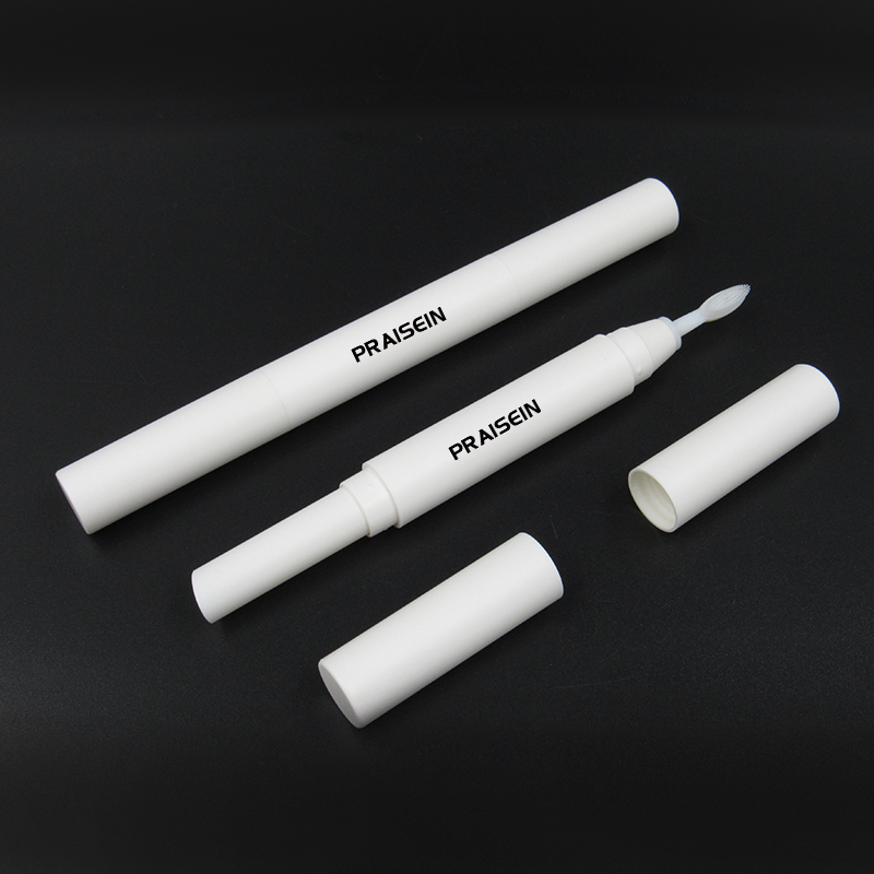 Custom label circular plastic eyebrow cream tube container wholesale double sided cosmetic eyebrow styling cream tube with brush