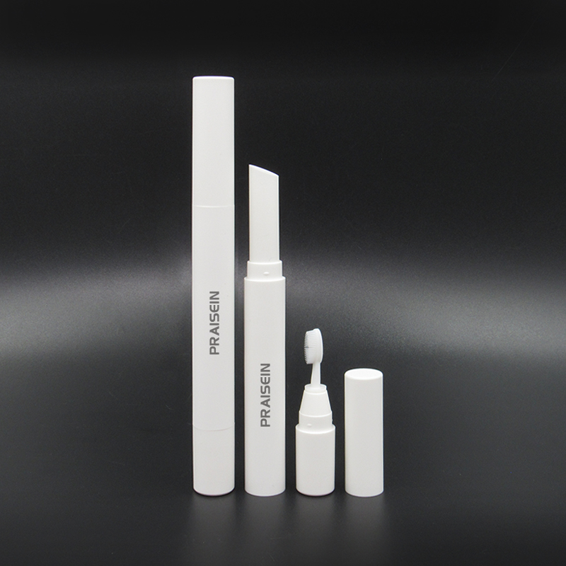 Custom label circular plastic eyebrow cream tube container wholesale double sided cosmetic eyebrow styling cream tube with brush