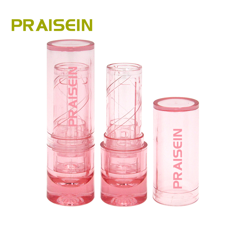 Cosmetic plastic lipstick empty tube custom container printing refillable pink lipstick tube