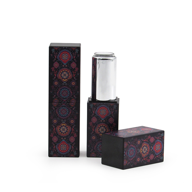 Custom printed pattern wholesale lipstick square tube plastic makeup packaging with Magnetic