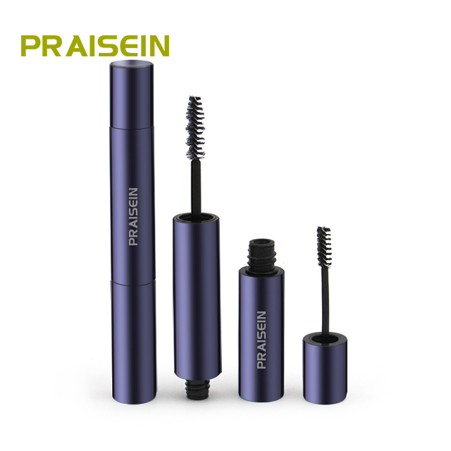 Makeup 6ml 12ml two-in-one mascara eyebrow brush empty tube, Custom cosmetic round mascara container plastic packaging