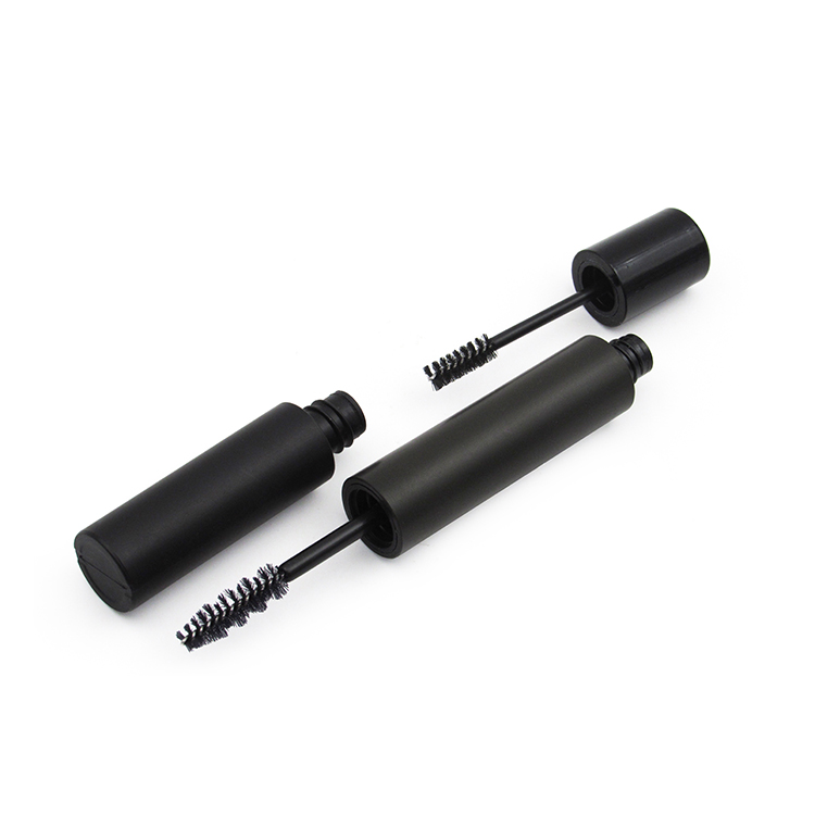 Makeup 6ml 12ml two-in-one mascara eyebrow brush empty tube, Custom cosmetic round mascara container plastic packaging