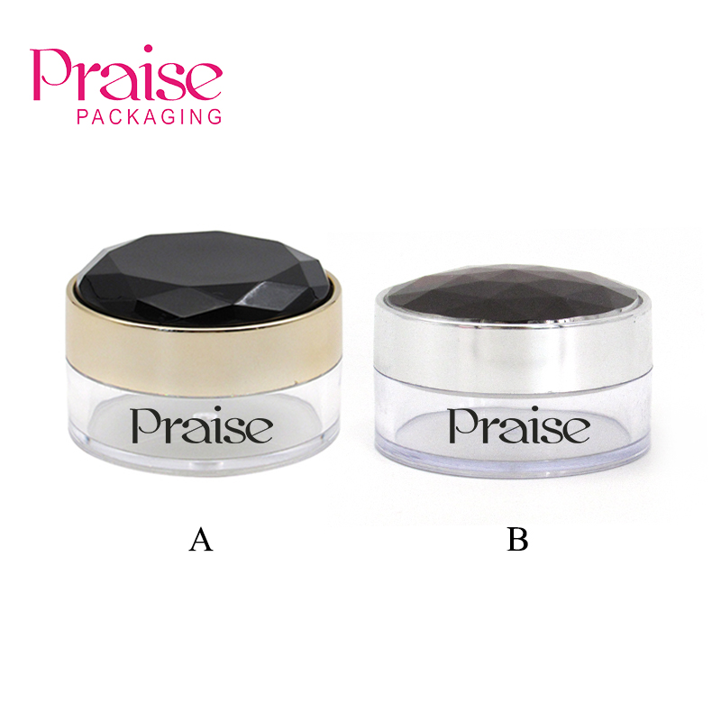 Cosmetic packaging round empty Loose Powder Mineral case container , Plastic Powder case for makeup