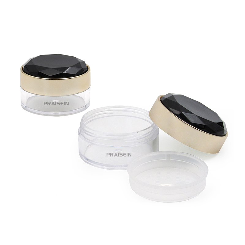 Cosmetic packaging round empty Loose Powder Mineral case container , Plastic Powder case for makeup