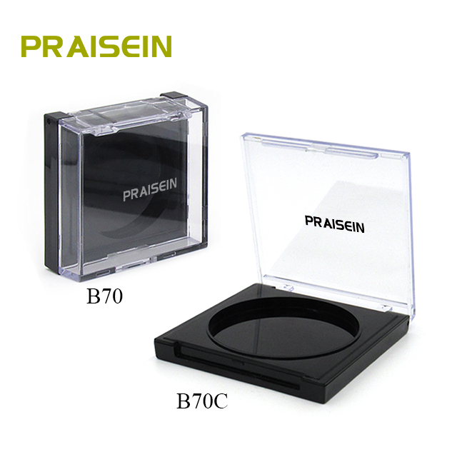 Specializing in the production of cosmetic eye shadow case packaging square plastic monochrome blush empty case