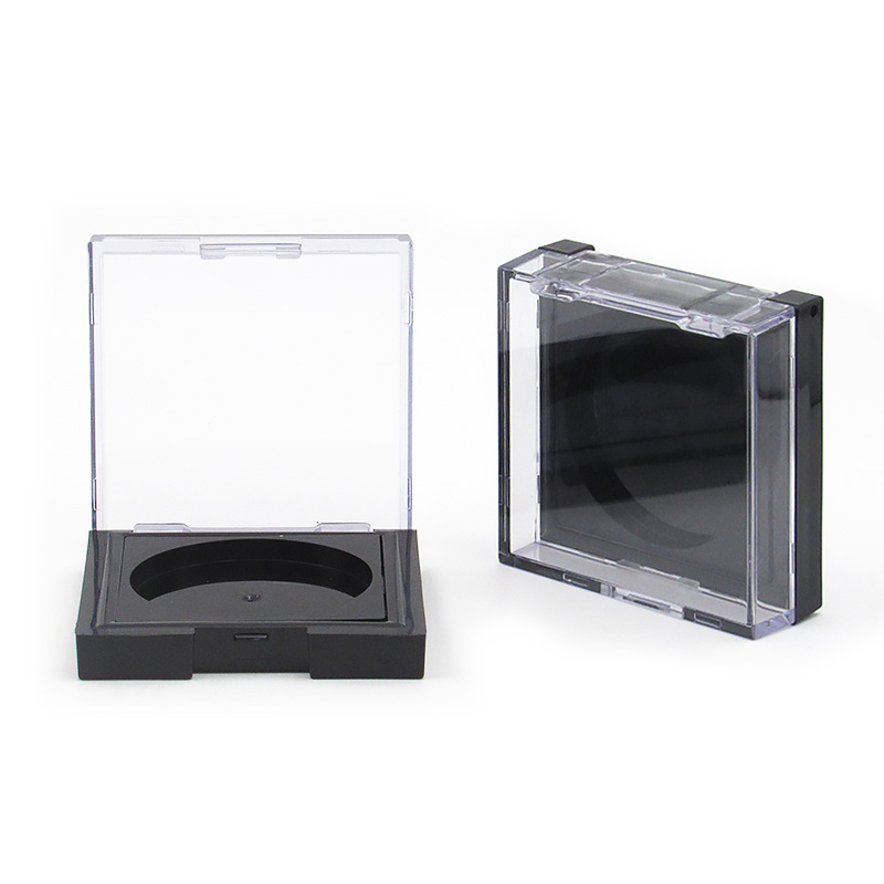 Specializing in the production of cosmetic eye shadow case packaging square plastic monochrome blush empty case