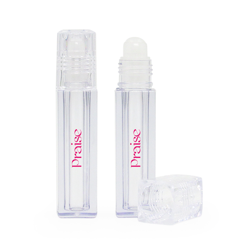 Cosmetics container package 2.5ml/3ml/6.5ml square thick wall plastic empty clear roller bottle for essential oil, perfume