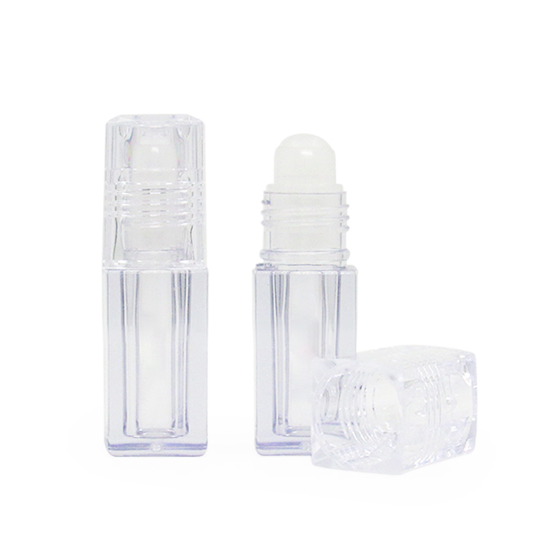 Cosmetics container package 2.5ml/3ml/6.5ml square thick wall plastic empty clear roller bottle for essential oil, perfume