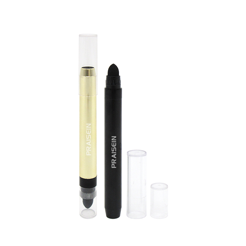 Customized new 2 in 1 round cosmetic plastic empty tube for eye shadow stick, high light stick and concealer