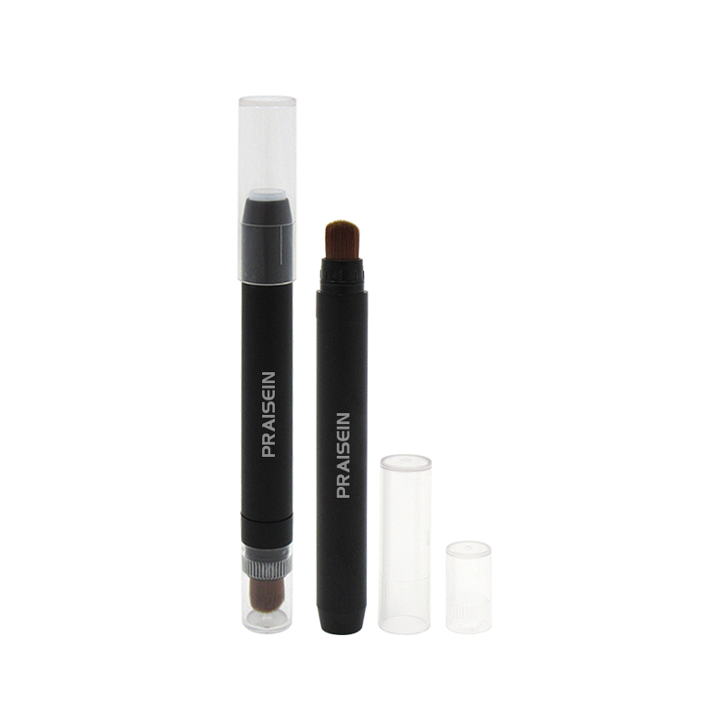 Customized new 2 in 1 round cosmetic plastic empty tube for eye shadow stick, high light stick and concealer