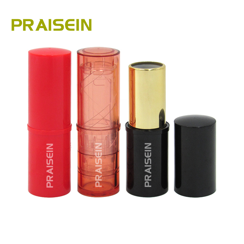 Free sample round cosmetic lipstick packaging tube manufactured empty plastic lipstick tube container