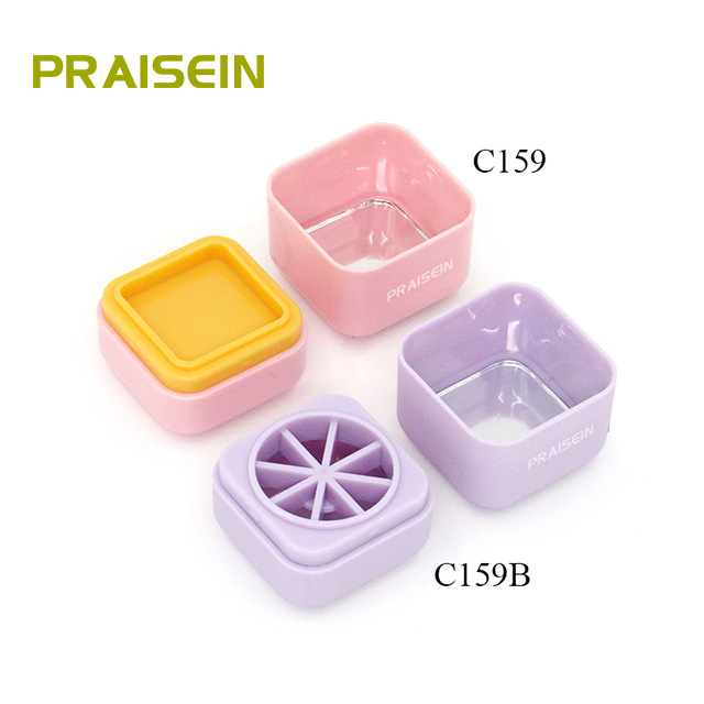 Square empty lip balm packaging container private brand small plastic cosmetic eye shadow case customized