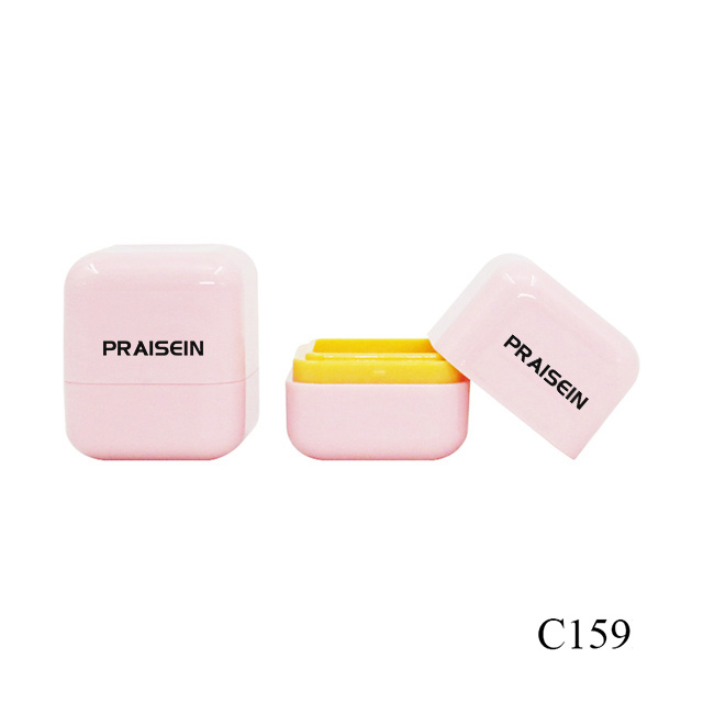 Square empty lip balm packaging container private brand small plastic cosmetic eye shadow case customized