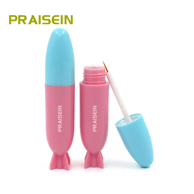 Manufacturer manufactures plastic false eyelash glue bottle 5ml Rocket shape cosmetics eyelash serum oil container tube