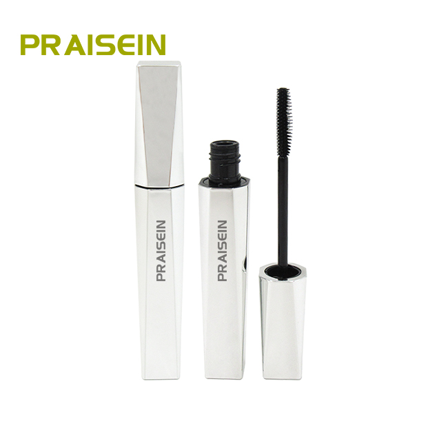 Wholesale private label 6ml empty silver plastic mascara tube with wand cosmetic container