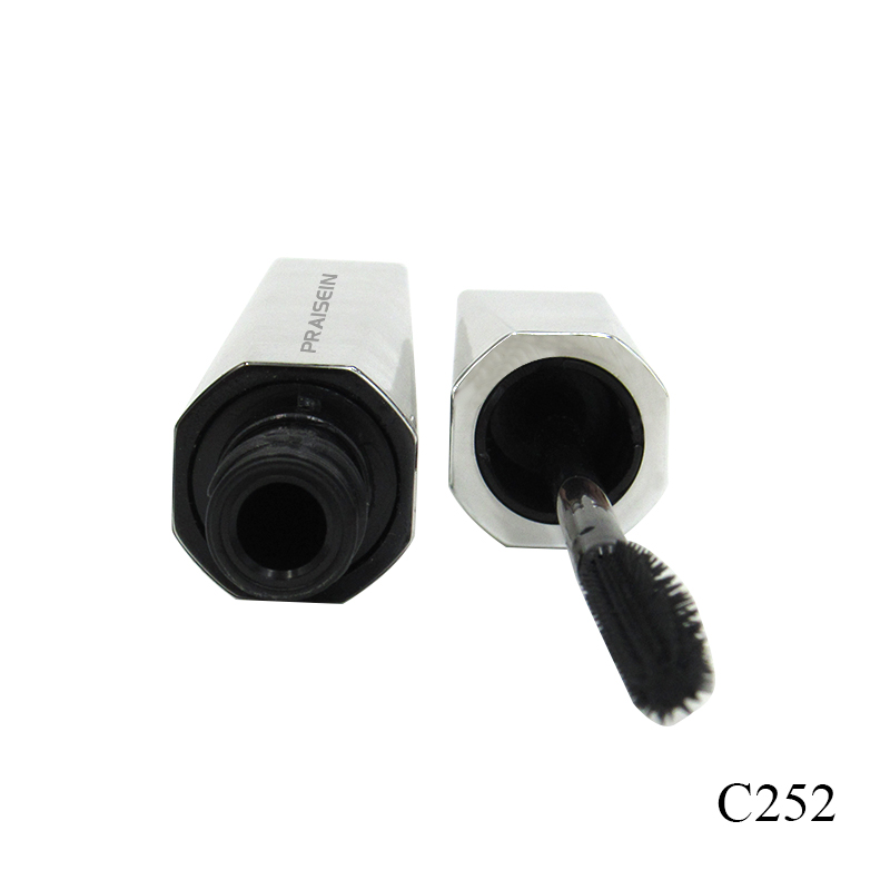 Wholesale private label 6ml empty silver plastic mascara tube with wand cosmetic container