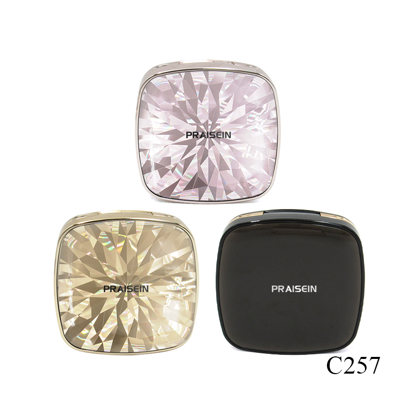 Customized new air cushion case square CC foundation box with mirror plastic packaging container