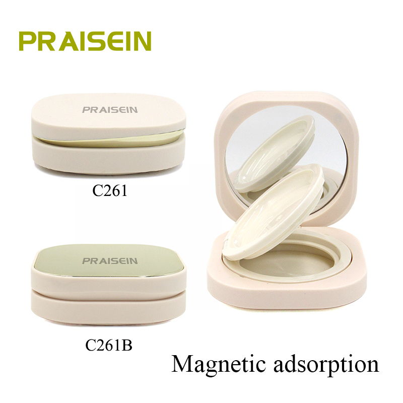 Wholesale unique magnet air cushion case packaging square cosmetic liquid foundation case with mirror