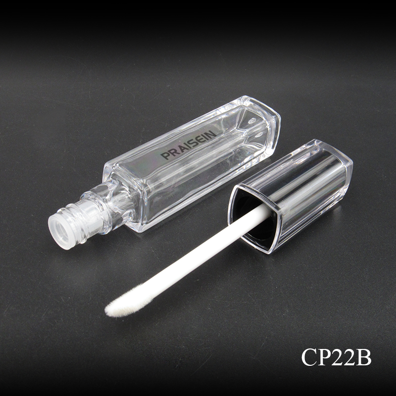 Custom empty lip gloss tube 5ml clear plastic lip gloss container refillable lip gloss tubes