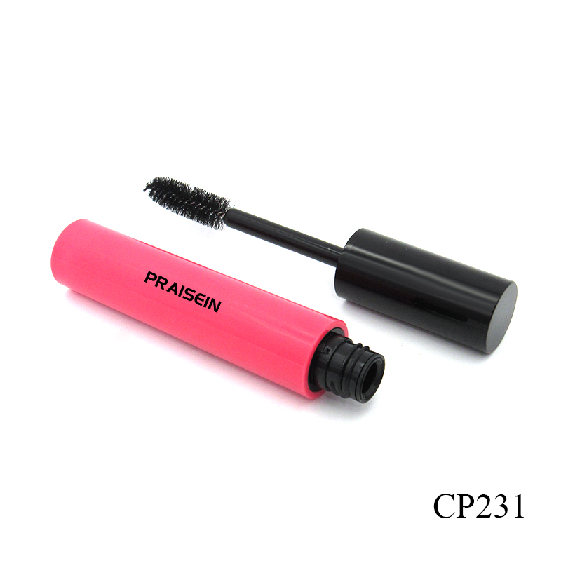 Custom logo plastic mascara bottle packaging round mascara tube container replaceable eyelash wand