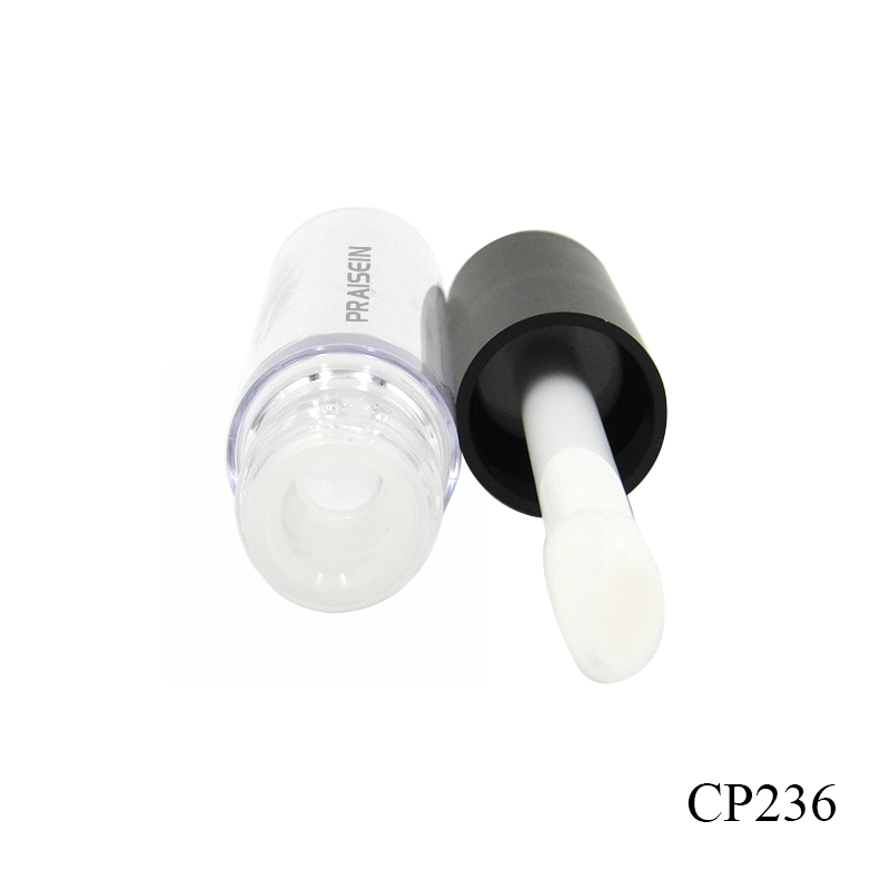 Cosmetic packaging empty clear concealer tube 13ml round plastic concealer container with large applicator