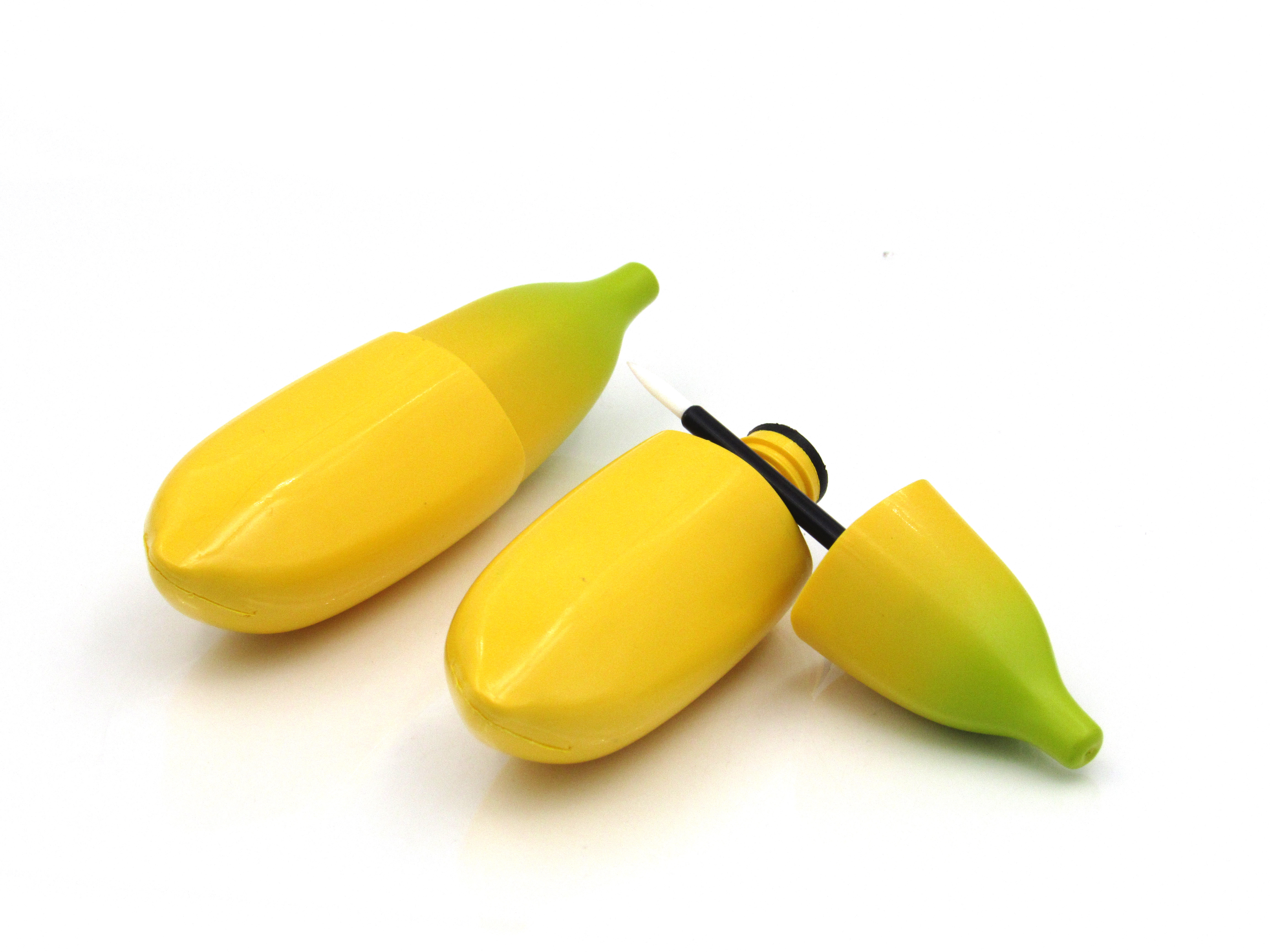 Banana shape makeup suit empty 45ml 85ml lotion bottle lipgloss lipstick Mascara Eyeliner Tube container plastic packaging