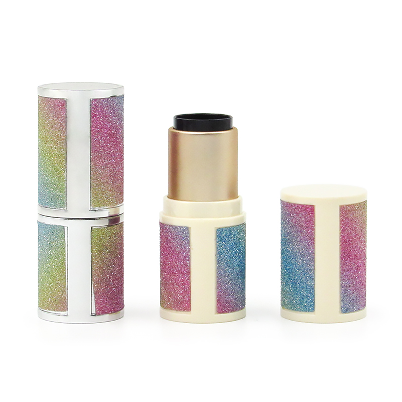 Rainbow mascara tube wholesale empty plastic mascara bottle with brush 6ml 7ml round lip gloss bottle packaging