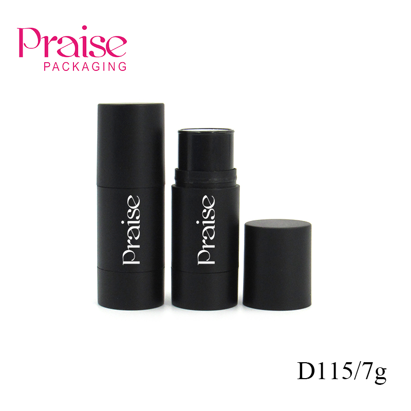 Portable Black cosmetics contour Stick tube packaging, production round 7g plastic blush container custom logo