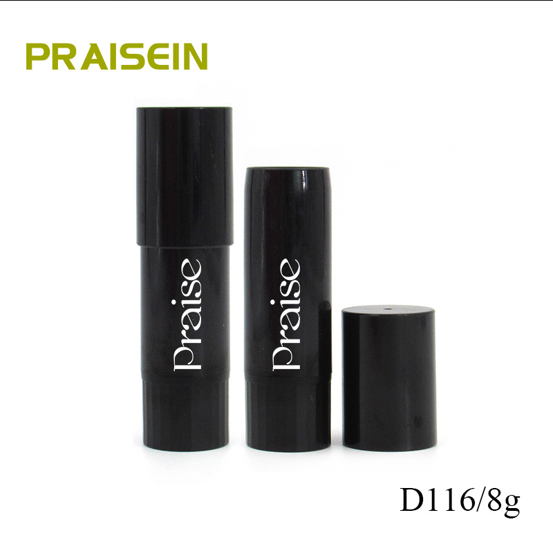 Private custom made smooth round empty plastic powder tube, rotary reusable cosmetic foundation container