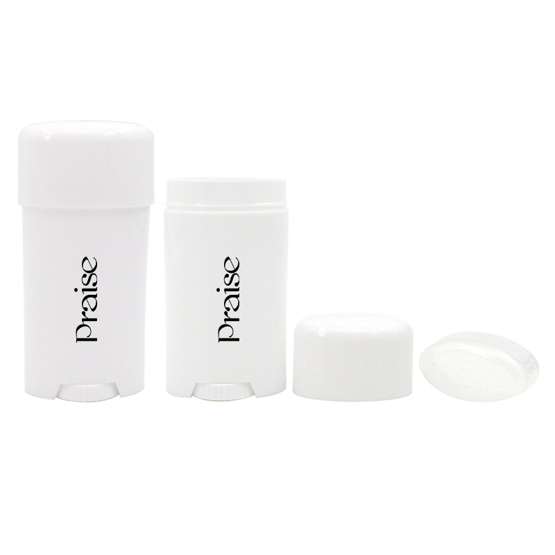 Factory supply cosmetic white stick shape deodorant container 50g/80g flat plastic empty sunscreen stick tube wholesale