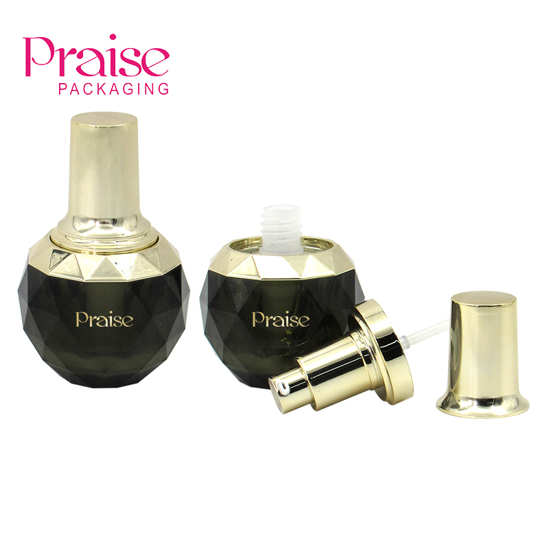 30ml fashion cosmetics foundation bottle packaging, reusable plastic empty emulsion bottle with pump wholesale