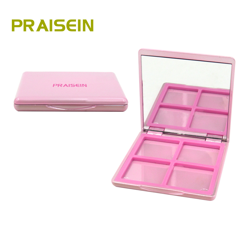 Cosmetic packaging wholesale square eyeshadow box plastic 4 color eyeshadow palette customization