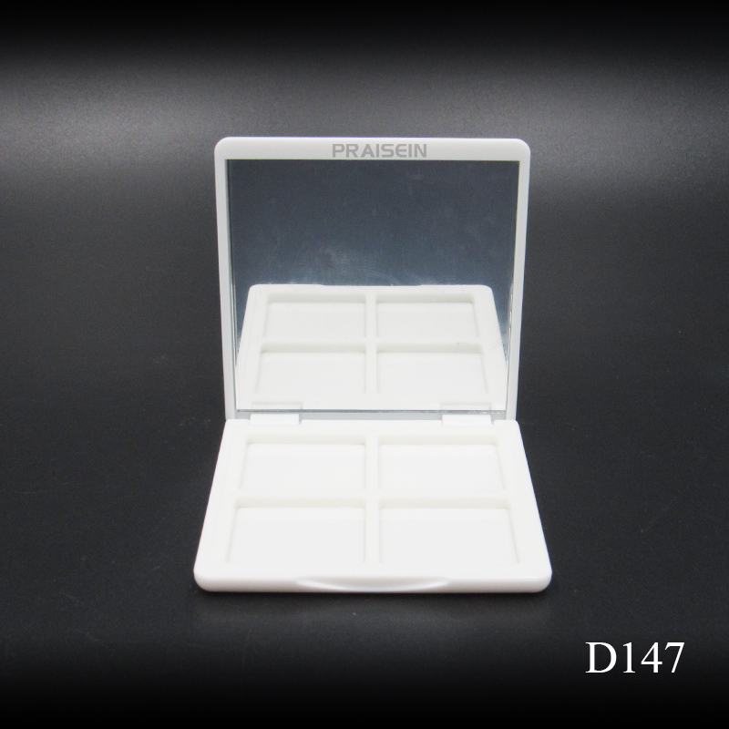 Cosmetic packaging wholesale square eyeshadow box plastic 4 color eyeshadow palette customization