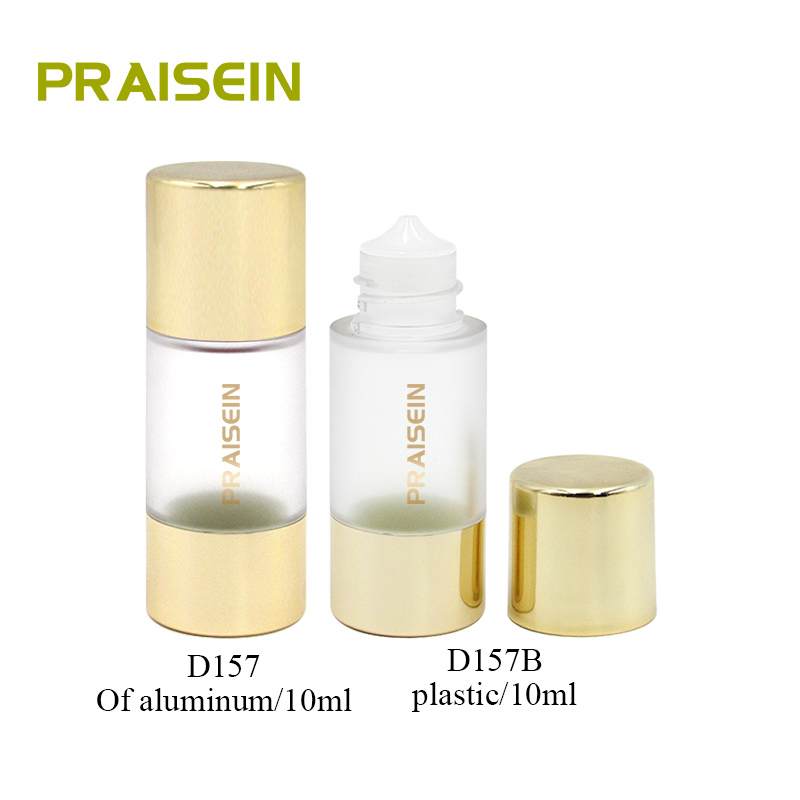 Custom new cosmetic container packaging round gold liquid blush tube bottle 10ml