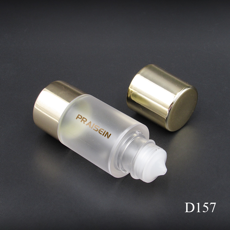 Custom new cosmetic container packaging round gold liquid blush tube bottle 10ml