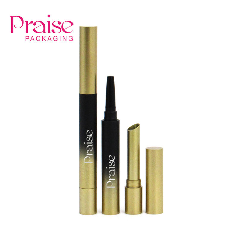 Portable plastic round lipstick tube, detachable 2 in 1 empty contouring foundation container tube custom cosmetic packaging