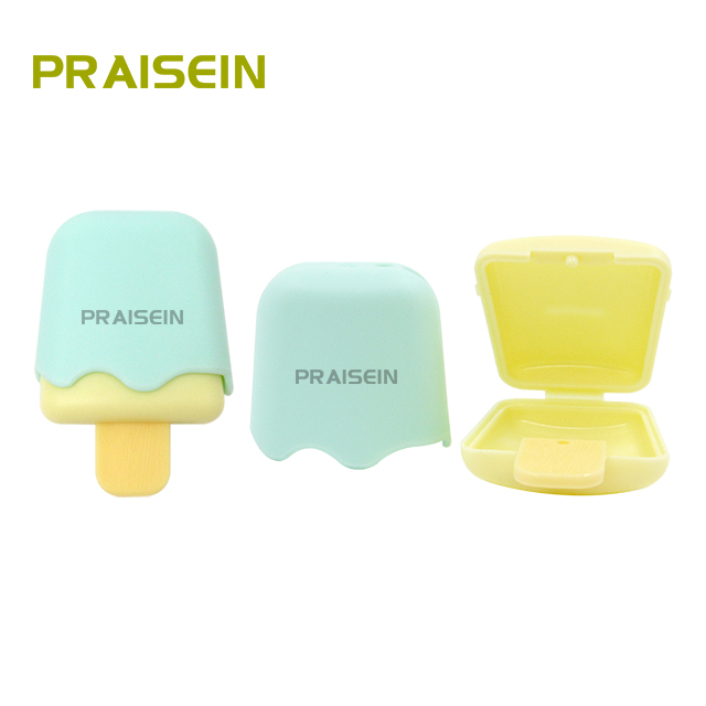 Cartoon popsicle shaped plastic lip balm container, portable small lip balm empty shell cosmetic packaging