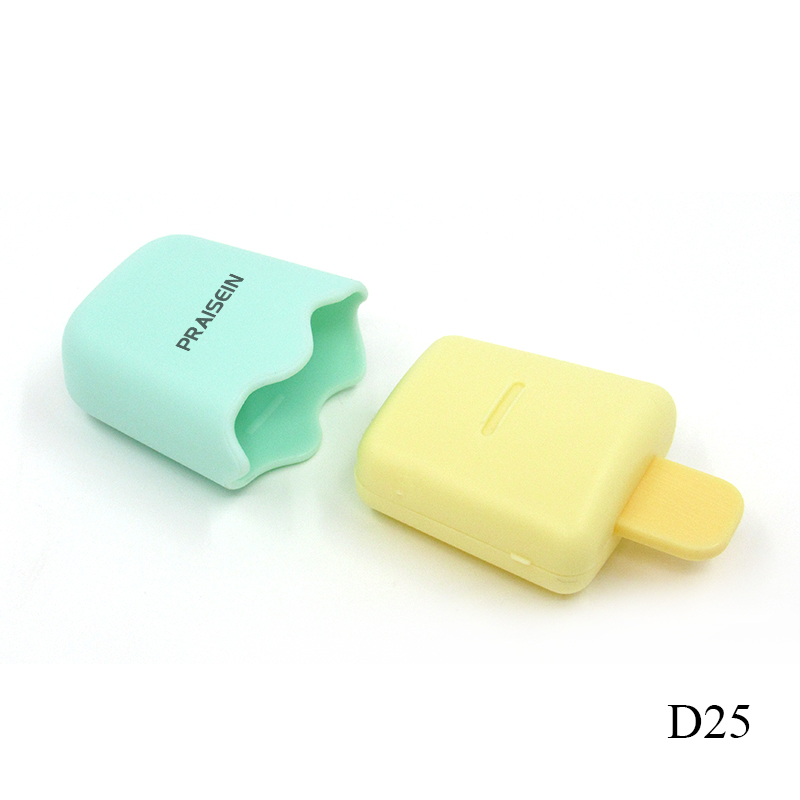 Cartoon popsicle shaped plastic lip balm container, portable small lip balm empty shell cosmetic packaging