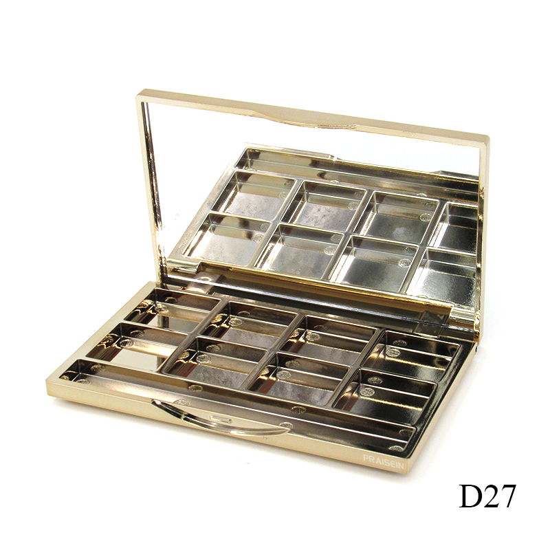 Custom premium 8 color plastic eye shadow case wholesale empty square makeup eyeshadow case free sample